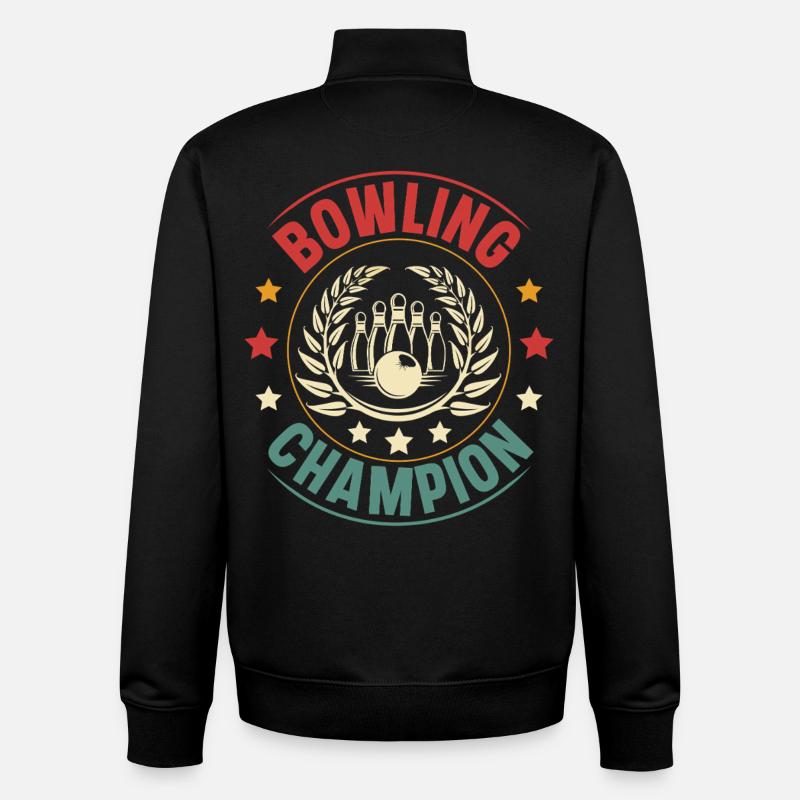 Bowling - Sweat zippé unisexe en coton bio Stanley/Stella - noir