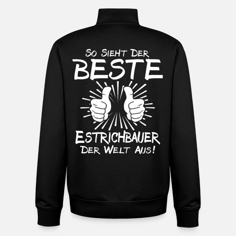 Best Screed Builder - Unisex Organic Zip Sweatshirt by Stanley/Stella - black