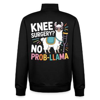 Chirurgie du genou ? Pas de problème - Sweat zippé unisexe en coton bio Stanley/Stella - noir - Dos - AI Model Male 185 light (185cm)
