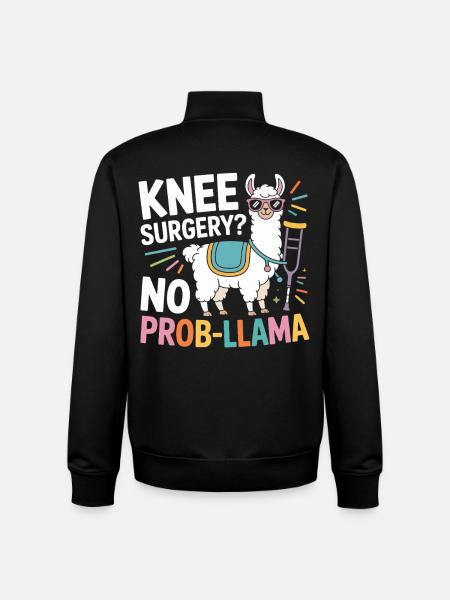 Knee Surgery? No Prob Lama - Unisex Organic Zip Sweatshirt by Stanley/Stella - black