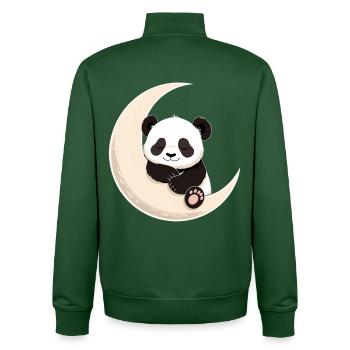 Panda Mondkuscheln - Unisex Organic Zip Sweatshirt von Stanley/Stella - Flaschengrün - Hinten - AI Model Male 185 dark (185cm)