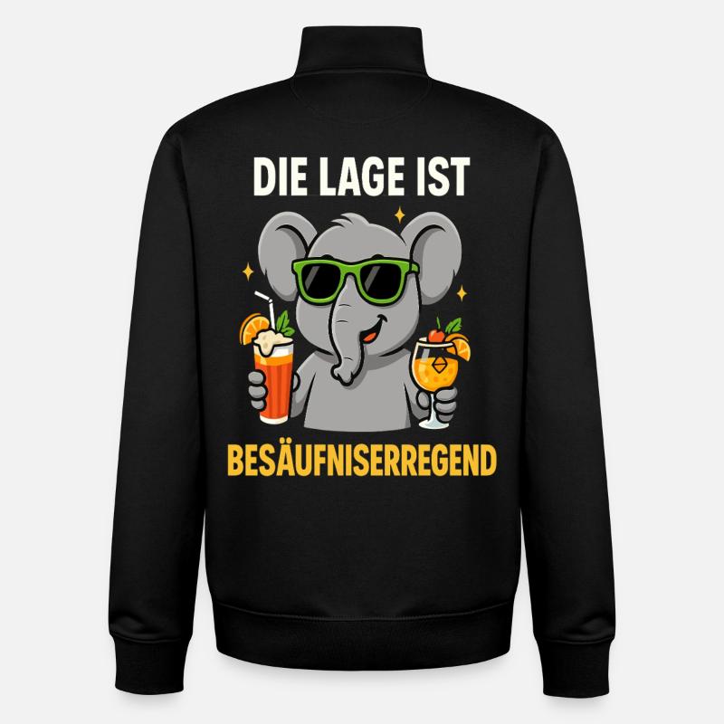 The situation is drunkenness - Unisex Organic Zip Sweatshirt by Stanley/Stella - black