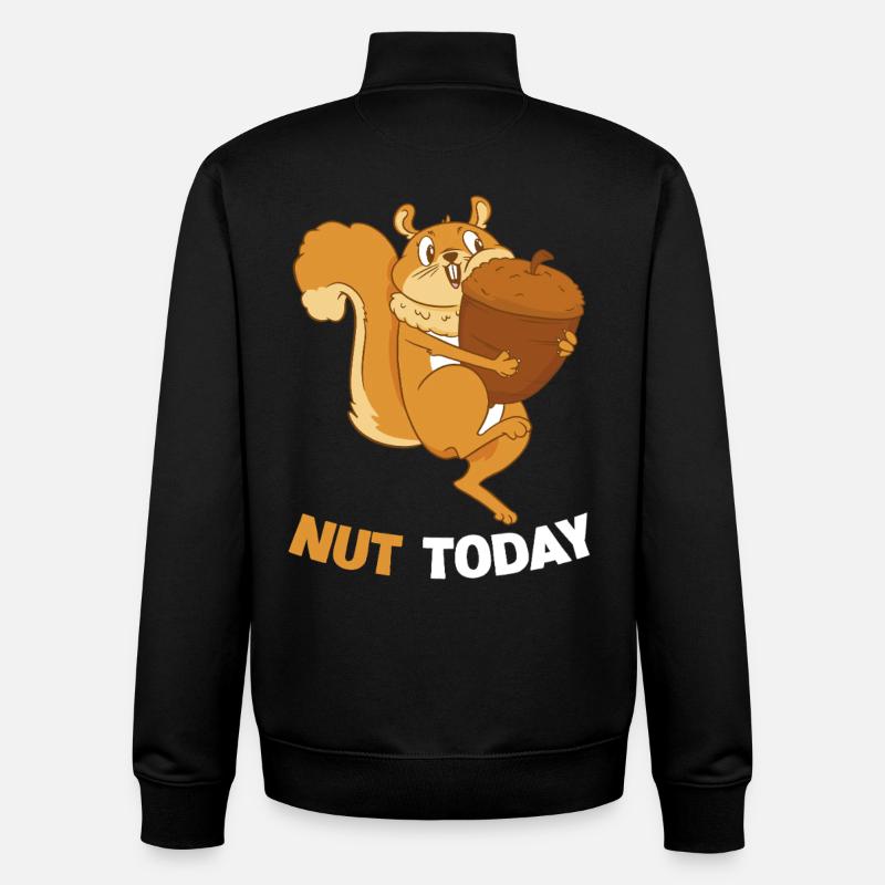 NUT TODAY Eichhörnchen Eichel - Unisex Organic Zip Sweatshirt von Stanley/Stella - Schwarz