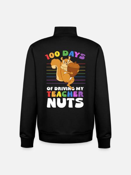 100 jours rendent les profs fous - Sweat zippé unisexe en coton bio Stanley/Stella - noir