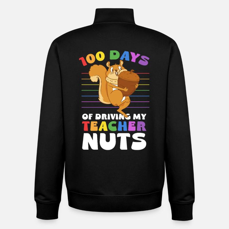 100 days drive teachers crazy - Unisex Organic Zip Sweatshirt by Stanley/Stella - black