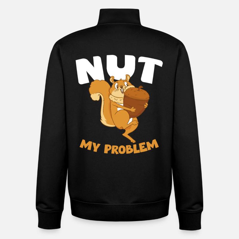 NOIX MON PROBLÈME Écureuil - Sweat zippé unisexe en coton bio Stanley/Stella - noir