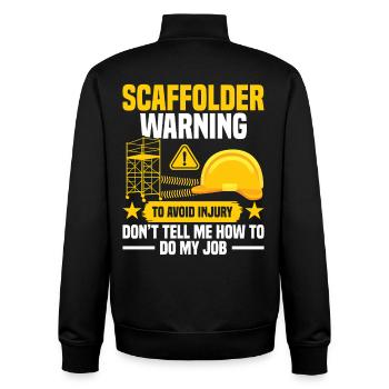  Scaffolding Planks Construction Worker Scaffold - Unisex Organic Zip Sweatshirt by Stanley/Stella - black - Back - AI Model Male 185 light (185cm)