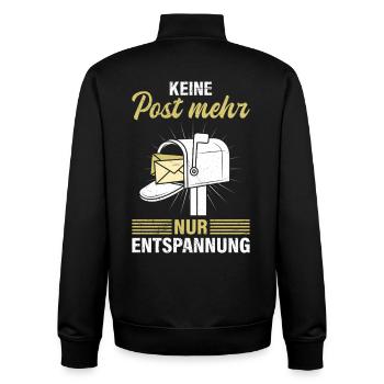 Postbode GEEN POST MEER, ALLEEN ONTSPANNING - Unisex sweater met rits van biologisch katoen Stanley/Stella - zwart - Achter - AI Model Male 185 light (185cm)