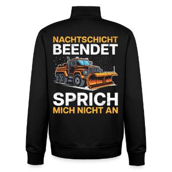 Winterdienst NACHTSCHICHT BEENDET Lustiges - Unisex Organic Zip Sweatshirt von Stanley/Stella - Schwarz - Hinten - AI Model Male 185 light (185cm)