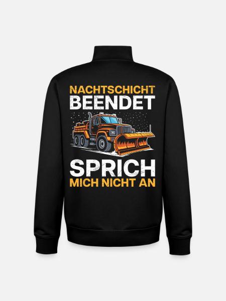 Winter service NIGHT SHIFT FINISHED Fun - Unisex Organic Zip Sweatshirt by Stanley/Stella - black