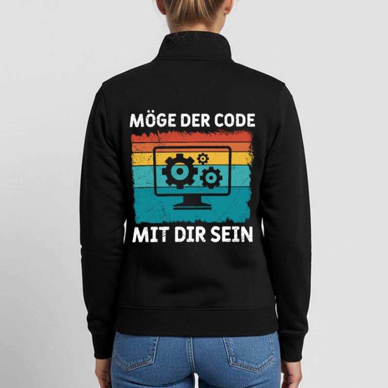 Nerd Computer MAY THE CODE BE WITH YOU FUNNY Unisex Organic Zip Sweatshirt by Stanley/Stella