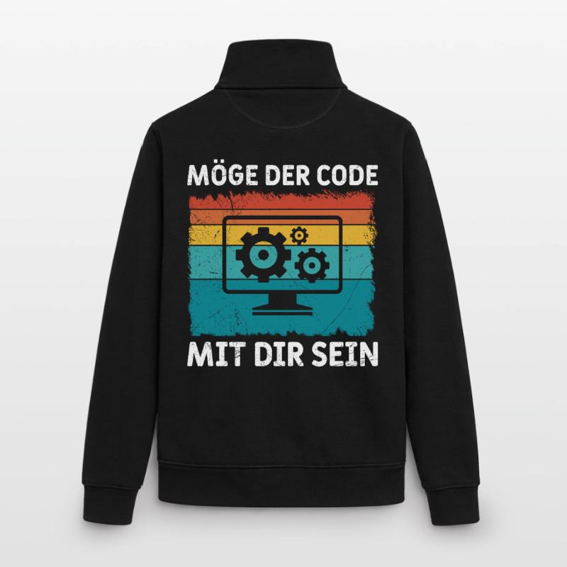 Ordinateur geek, QUE LE CODE SOIT AVEC TOI, DRÔLE Sweat zippé unisexe en coton bio Stanley/Stella