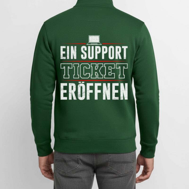 Coder OPEN A SUPPORT TICKET FUNNY Unisex Organic Zip Sweatshirt by Stanley/Stella