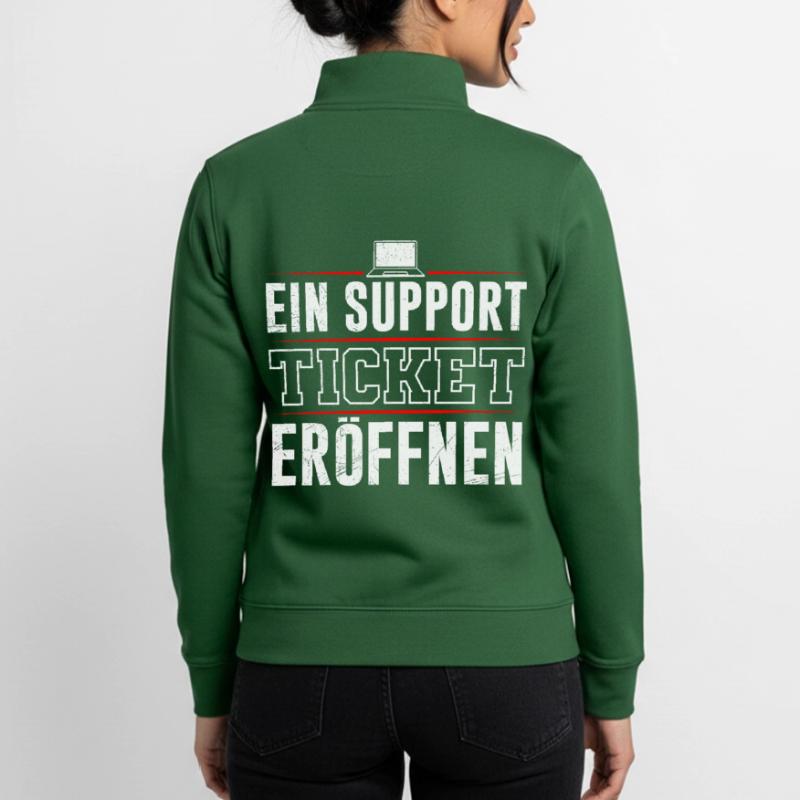 Coder EIN SUPPORT TICKET ERÖFFNEN LUSTIG Unisex Organic Zip Sweatshirt von Stanley/Stella