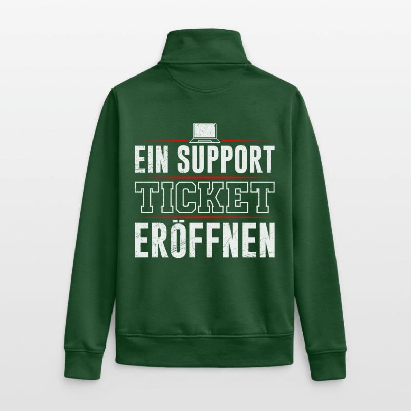 Coder OPEN A SUPPORT TICKET FUNNY Unisex Organic Zip Sweatshirt by Stanley/Stella