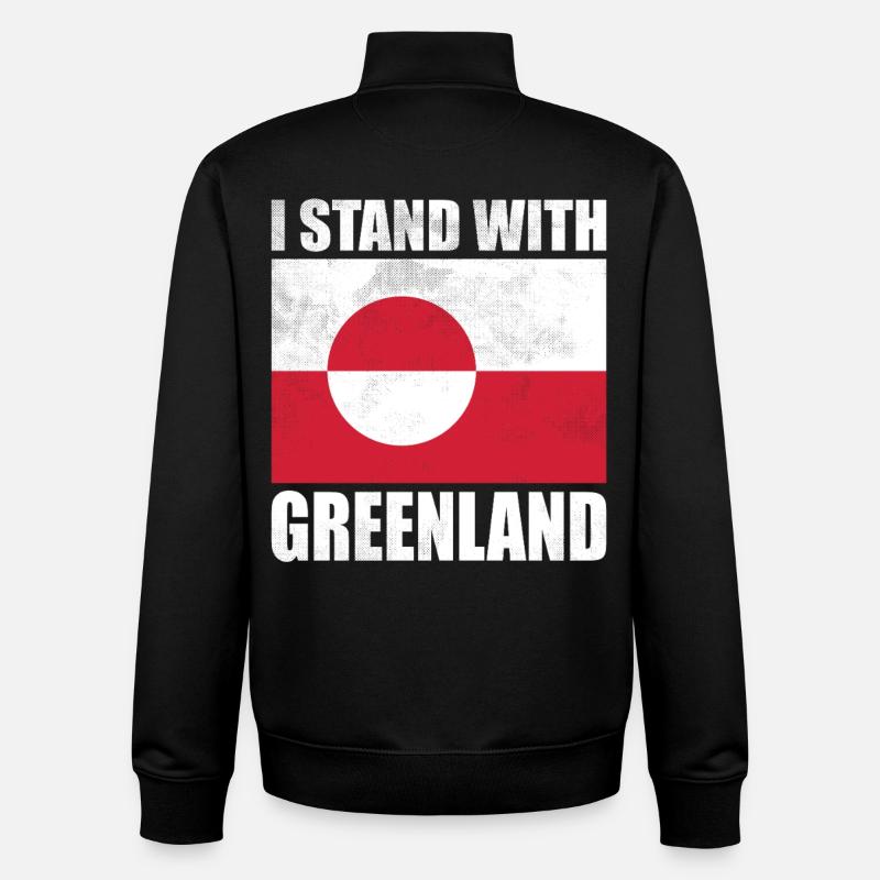 I Stand With Greenland - Unisex Organic Zip Sweatshirt by Stanley/Stella - black