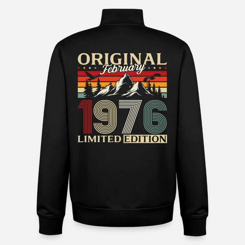 50e anniversaire février 1976 Millésime - Sweat zippé unisexe en coton bio Stanley/Stella - noir