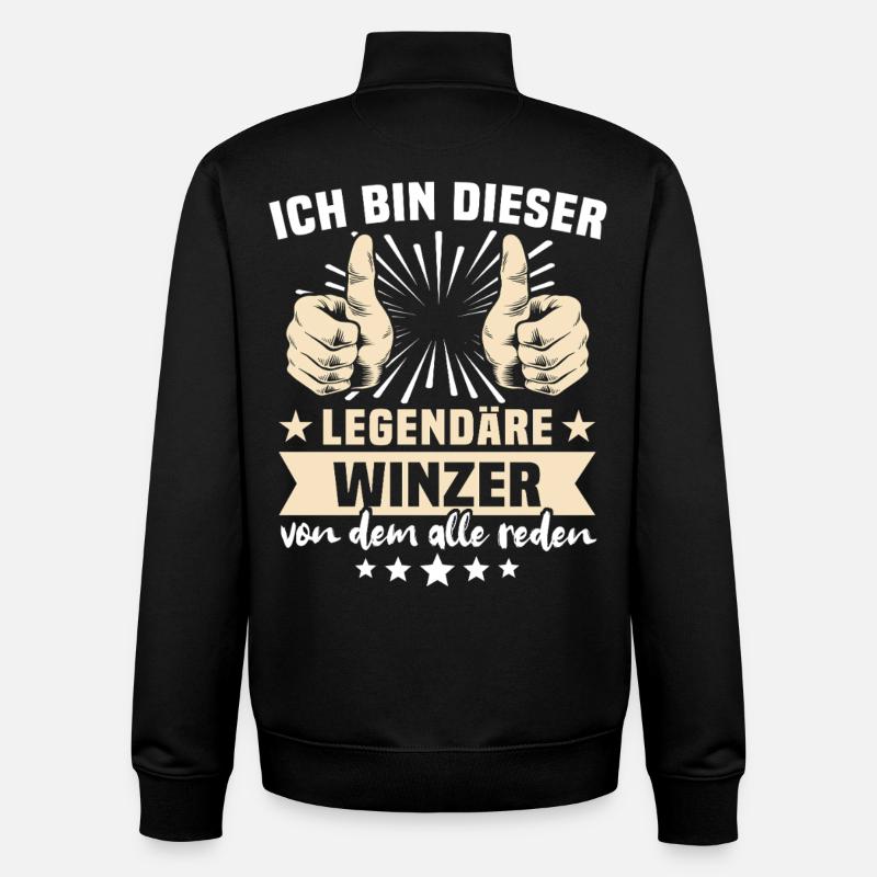 Winzer Sprüche - Unisex Organic Zip Sweatshirt von Stanley/Stella - Schwarz