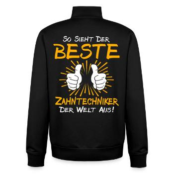 Idée cadeau pour technicien dentaire - Sweat zippé unisexe en coton bio Stanley/Stella - noir - Dos - AI Model Male 185 light (185cm)