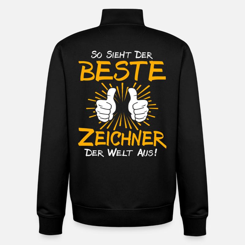 Idée de cadeau pour dessinateur - Sweat zippé unisexe en coton bio Stanley/Stella - noir