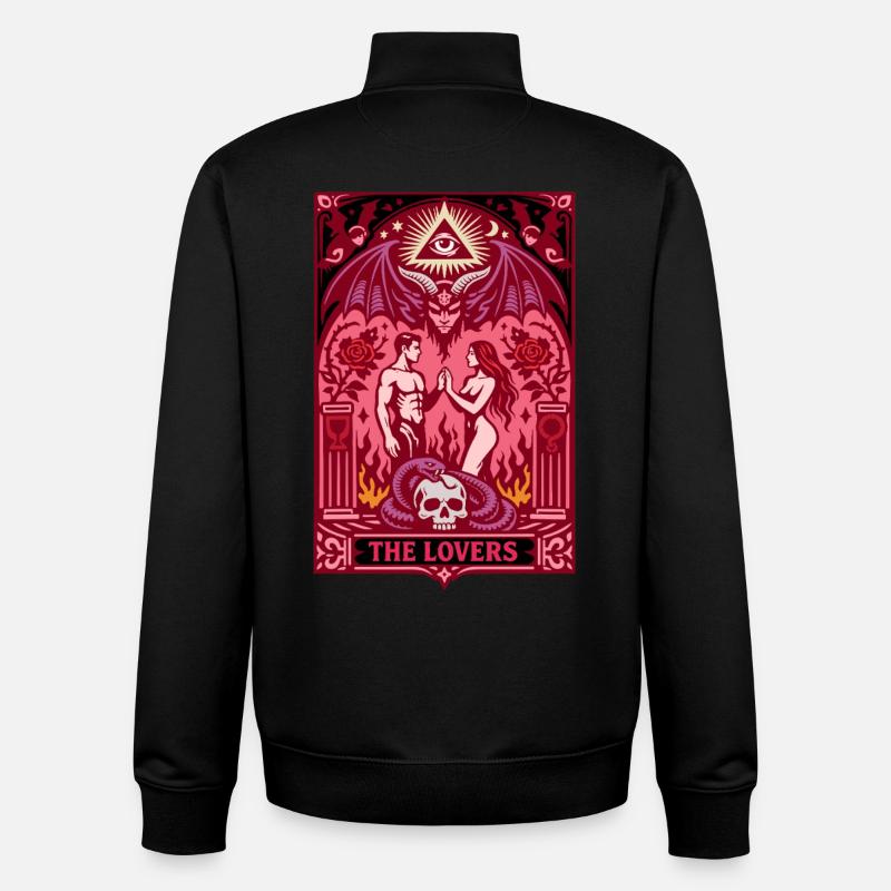 The Lovers | Tarot Gothic | Valentine's Day - Unisex Organic Zip Sweatshirt by Stanley/Stella - black