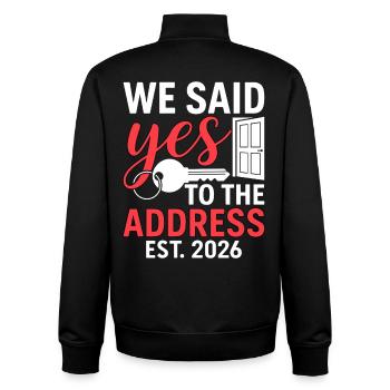 We Said Yes to The Address 2026 - Unisex Organic Zip Sweatshirt by Stanley/Stella - black - Back - AI Model Male 185 light (185cm)