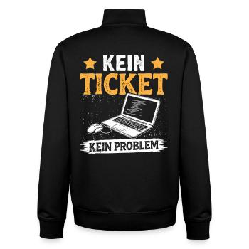 Nerd Computer KEIN TICKET KEIN PROBLEM LUSTIG - Unisex Organic Zip Sweatshirt von Stanley/Stella - Schwarz - Hinten - AI Model Male 185 light (185cm)