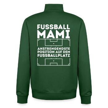 Fußball Mami Anstrengendste Position auf dem Platz - Unisex Organic Zip Sweatshirt von Stanley/Stella - Flaschengrün - Hinten - AI Model Male 185 dark (185cm)