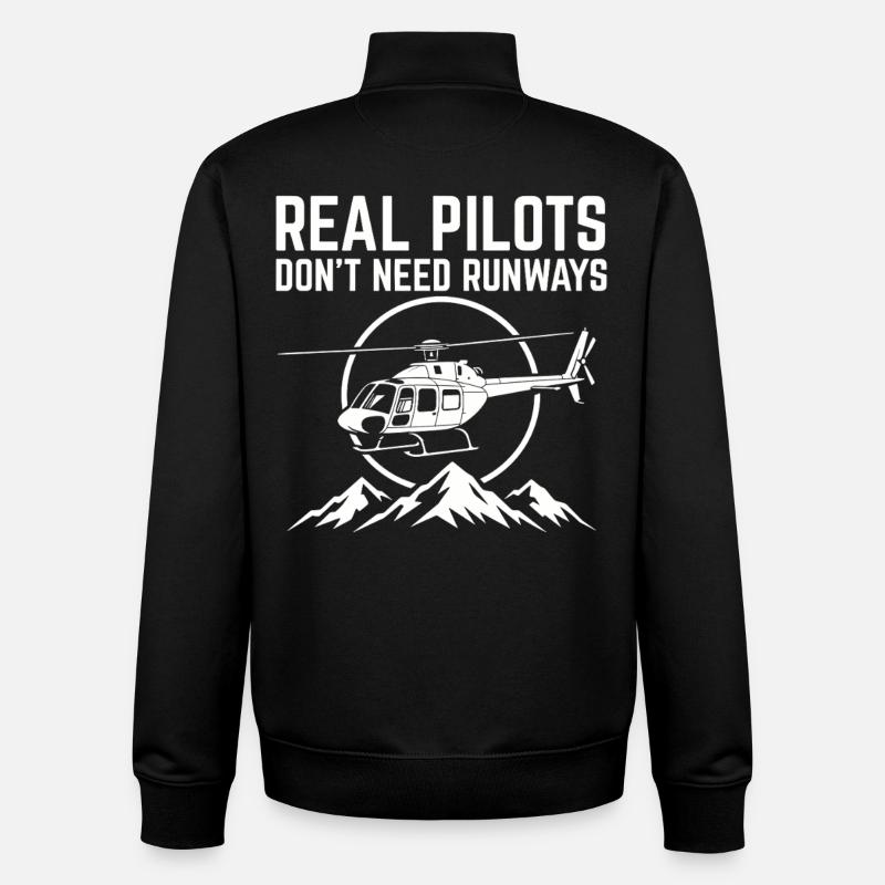 Helicopter pilot Helicopter pilot - Unisex Organic Zip Sweatshirt by Stanley/Stella - black