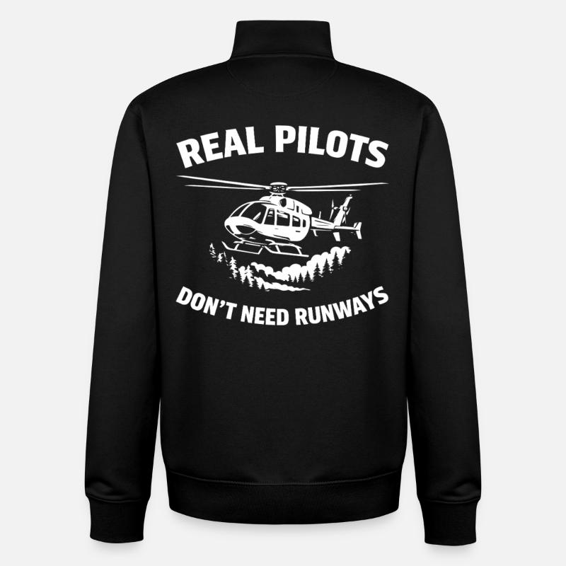 Helicopter pilot Helicopter pilot - Unisex Organic Zip Sweatshirt by Stanley/Stella - black