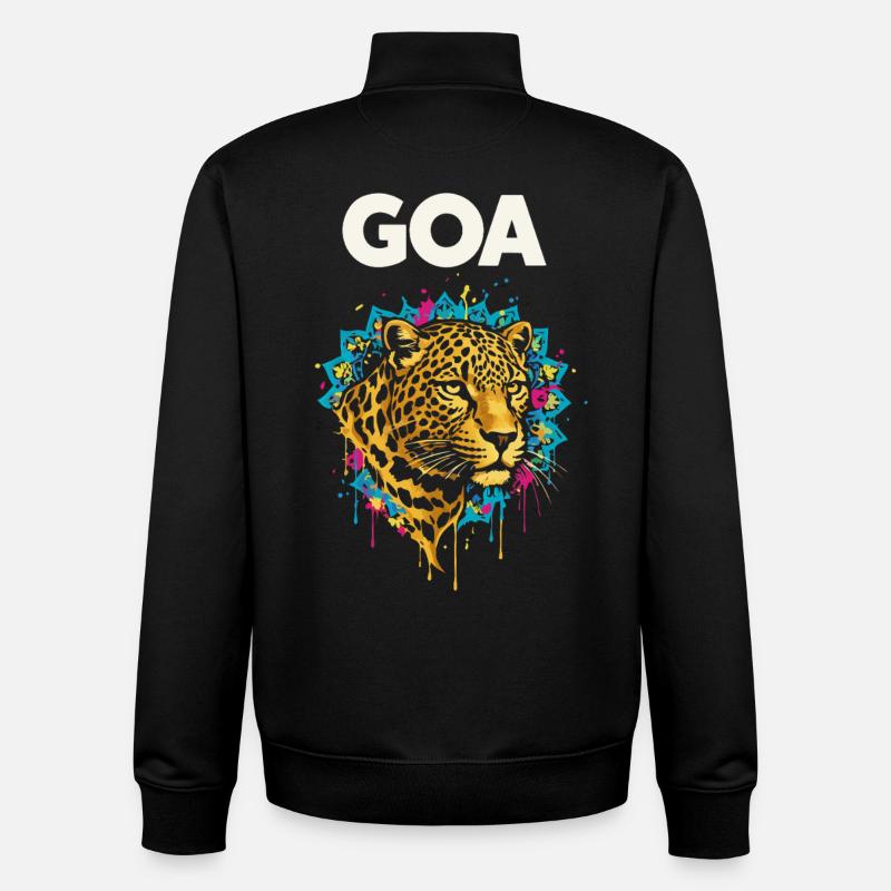 Goa Leopard Mandala - Unisex Organic Zip Sweatshirt by Stanley/Stella - black