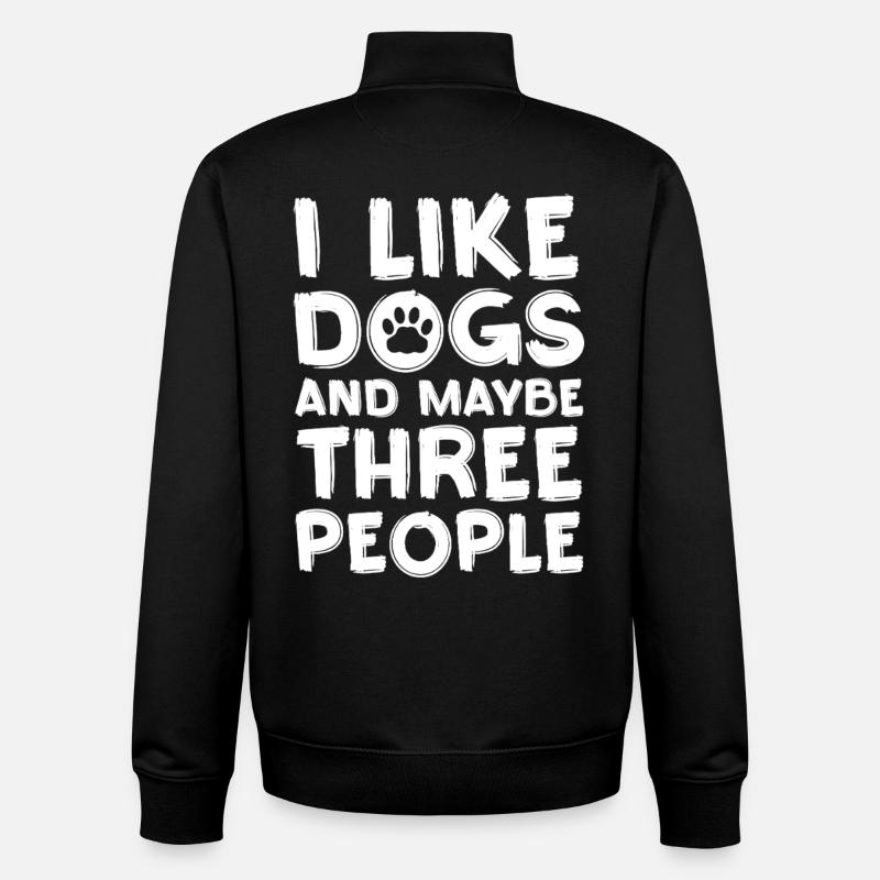 L’amour des chiens : seulement trois personnes - Sweat zippé unisexe en coton bio Stanley/Stella - noir