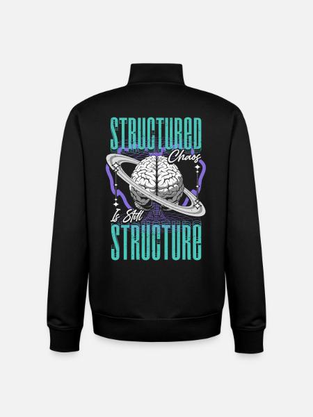 Neurodivergent Neurodiversity Structured Chaos - Unisex Organic Zip Sweatshirt by Stanley/Stella - black