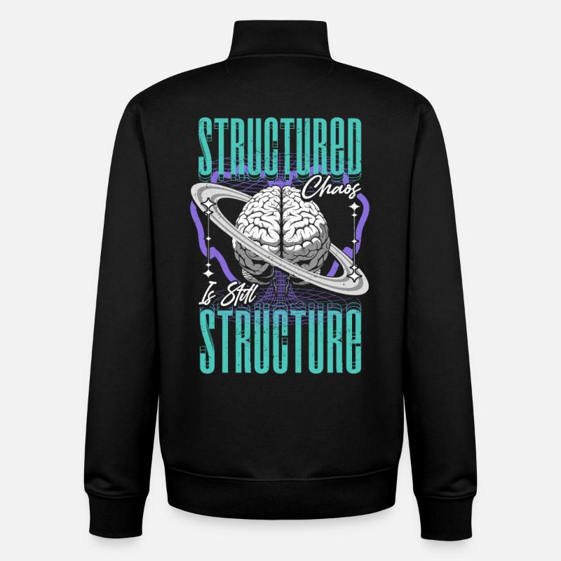 Neurodivergent Neurodiversität Structured Chaos - Unisex Organic Zip Sweatshirt von Stanley/Stella - Schwarz