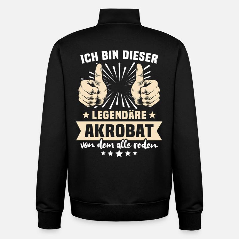 Akrobat Sprüche - Unisex Organic Zip Sweatshirt von Stanley/Stella - Schwarz