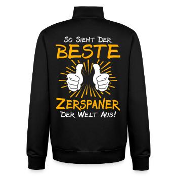 Zerspaner Geschenkidee - Unisex Organic Zip Sweatshirt von Stanley/Stella - Schwarz - Hinten - AI Model Male 185 light (185cm)