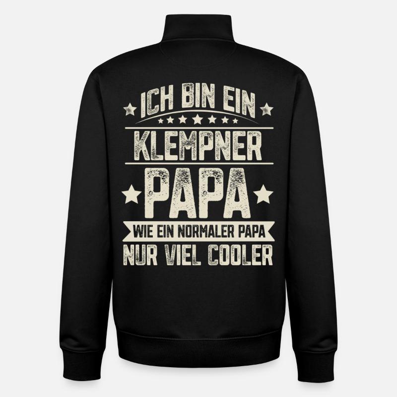 Klempner Papa - Unisex Organic Zip Sweatshirt von Stanley/Stella - Schwarz