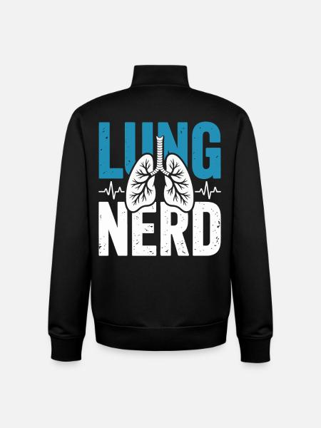 Lungs Nerd Graphic - Unisex Organic Zip Sweatshirt by Stanley/Stella - black