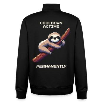 Cooldown aktiv | Faultier Gamer Humor - Unisex Organic Zip Sweatshirt von Stanley/Stella - Schwarz - Hinten - AI Model Male 185 light (185cm)