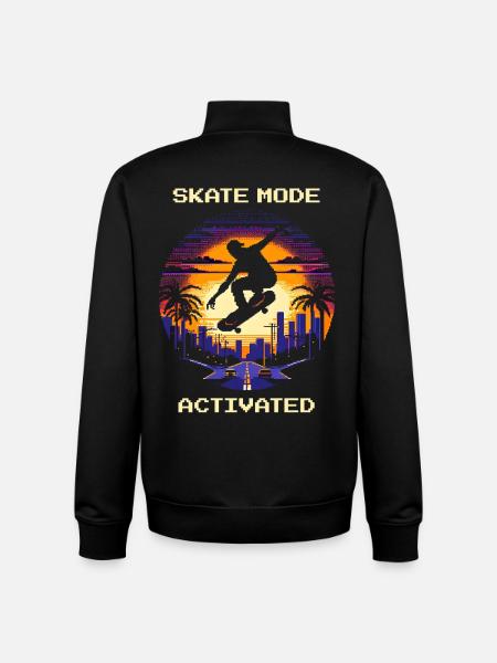 Mode Skate activé | Skateboard - Sweat zippé unisexe en coton bio Stanley/Stella - noir