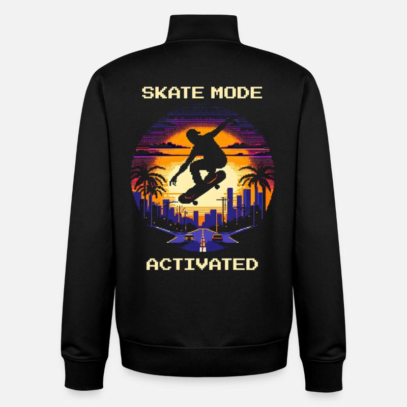 Skate Mode Enabled | Skateboarding - Unisex Organic Zip Sweatshirt by Stanley/Stella - black