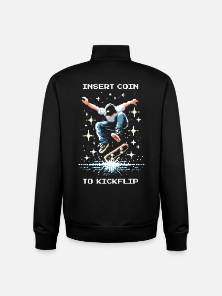 Insert Coin to Kickflip | Skate Trick - Unisex Organic Zip Sweatshirt by Stanley/Stella - black