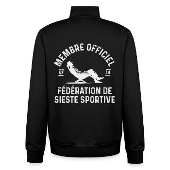 Föderation der Sportsiesta-Humor - Unisex Organic Zip Sweatshirt von Stanley/Stella - Schwarz - Hinten - AI Model Male 185 light (185cm)