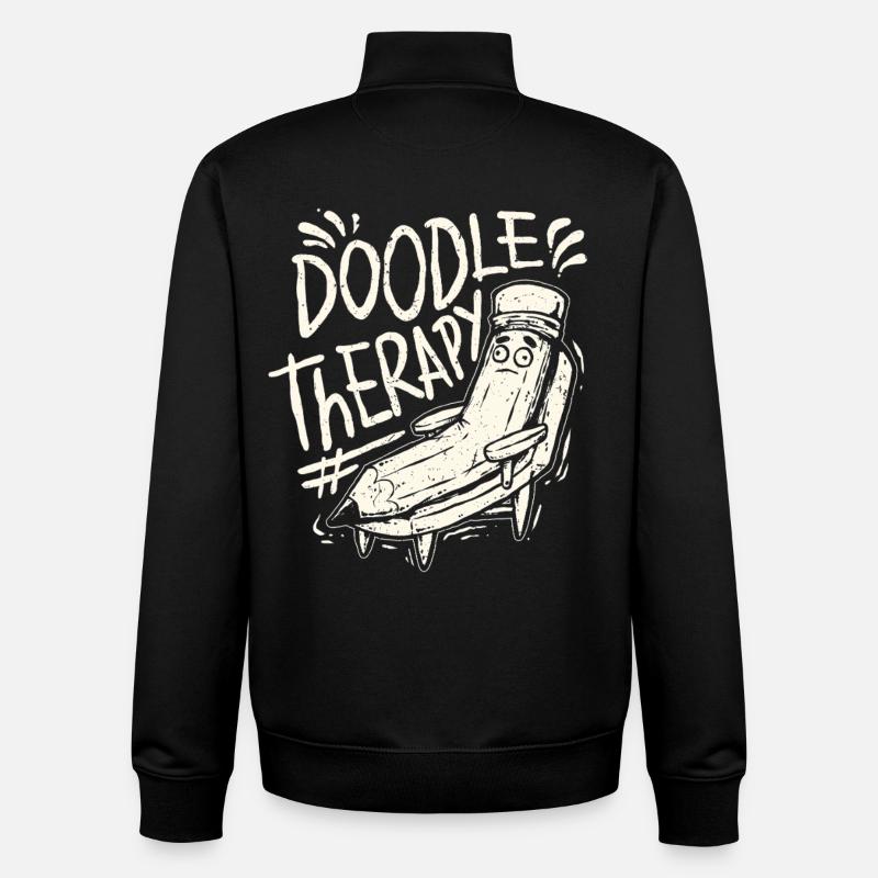 Doodle Doodle Drawing - Unisex Organic Zip Sweatshirt by Stanley/Stella - black