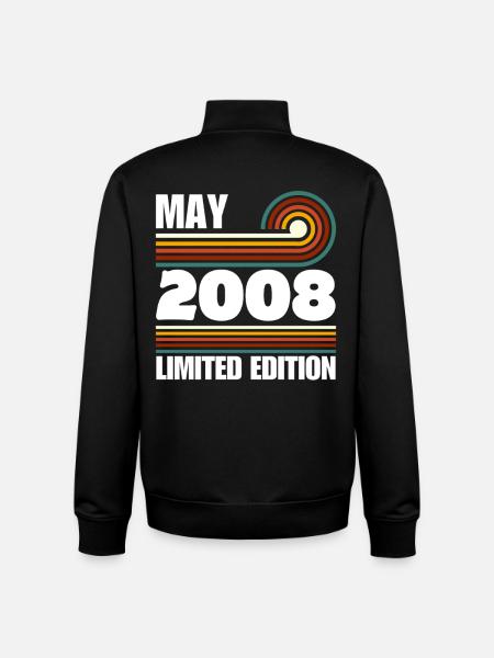 Limited Edition 2007 18th Birthday Gift - Unisex Organic Zip Sweatshirt by Stanley/Stella - black