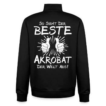 Meilleur acrobate - Sweat zippé unisexe en coton bio Stanley/Stella - noir - Dos - AI Model Male 185 light (185cm)