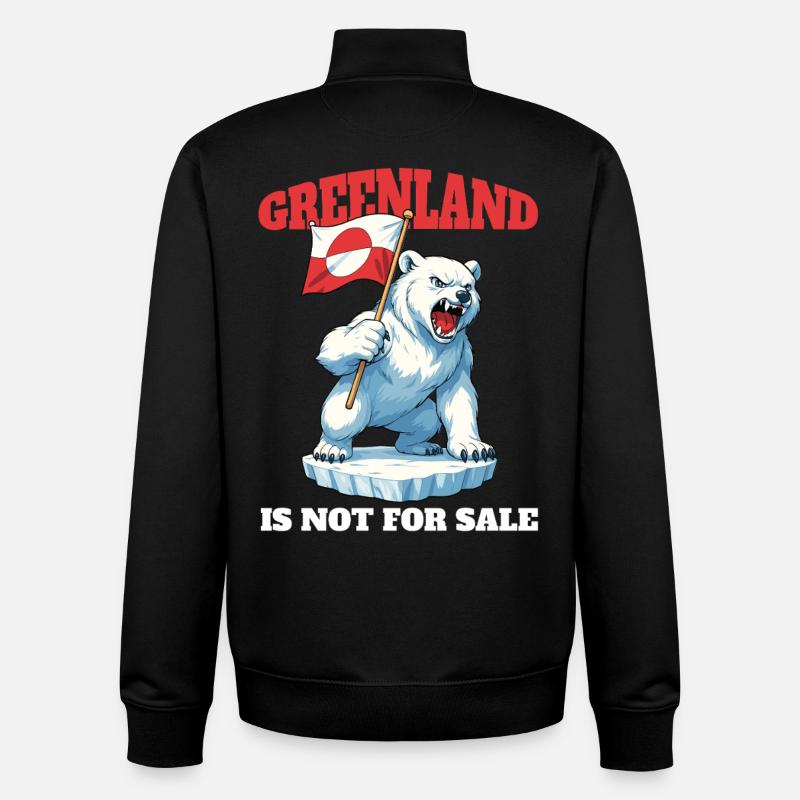 Le Groenland n’est pas à vendre - Sweat zippé unisexe en coton bio Stanley/Stella - noir