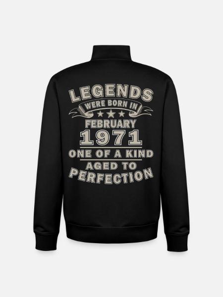 Februar 1971 - Geschenk Februar 1971 - Unisex Organic Zip Sweatshirt von Stanley/Stella - Schwarz