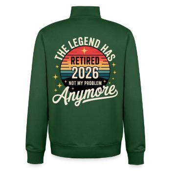 Perfect Retirement Gift 2026, Ideal for men  women - Sweat zippé unisexe en coton bio Stanley/Stella - vert bouteille - Dos - AI Model Male 185 dark (185cm)