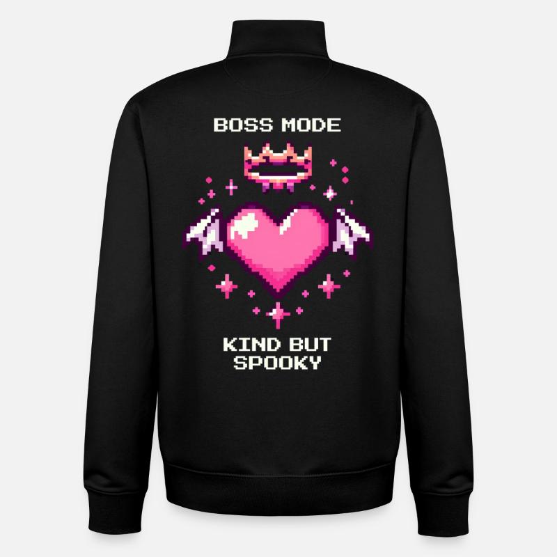Doux et Effrayant | Goth doux - Sweat zippé unisexe en coton bio Stanley/Stella - noir